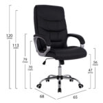 ΚΑΡΕΚΛΑ ΓΡΑΦΕΙΟΥ ZAMORA HM1087.01 ΣΕ ΜΑΥΡΟ ΧΡΩΜΑ 65x68x120 εκ. - Image 2