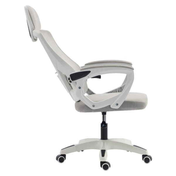 ΚΑΡΕΚΛΑ ΓΡΑΦΕΙΟΥ SALAS HM1223.02 P.P. ΛΕΥΚΟ-ΓΚΡΙ MESH ΥΦΑΣΜΑ 60x60x118-128Υεκ - Image 4