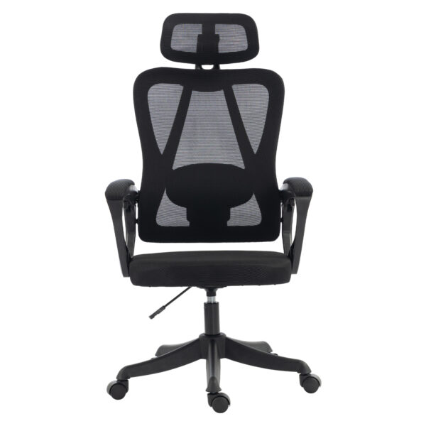 ΚΑΡΕΚΛΑ ΓΡΑΦΕΙΟΥ FRANTIC HM1224.01 ΜΑΥΡO MESH & ΠΟΛΥΠΡΟΠΥΛΕΝΙΟ 60x60x134Υεκ - Image 3