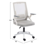 ΚΑΡΕΚΛΑ ΓΡΑΦΕΙΟΥ ZENITH HM1225.02 ΛΕΥΚΟ PP--ΑΝΟΙΧΤΟ ΓΚΡΙ MESH 60x60x92-100Υεκ - Image 2