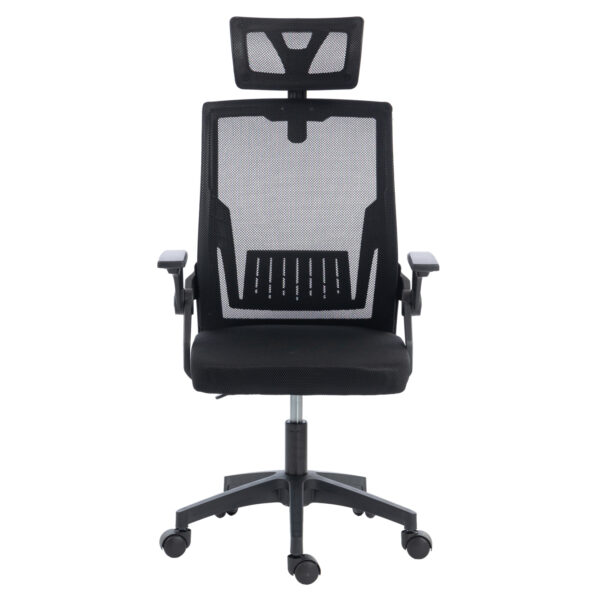 ΚΑΡΕΚΛΑ ΓΡΑΦΕΙΟΥ MATRON HM1226.01 ΜΑΥΡO PP & MESH ΥΦΑΣΜΑ 47x47x128Υεκ - Image 3