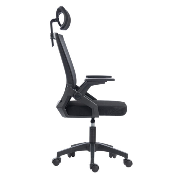 ΚΑΡΕΚΛΑ ΓΡΑΦΕΙΟΥ MATRON HM1226.01 ΜΑΥΡO PP & MESH ΥΦΑΣΜΑ 47x47x128Υεκ - Image 4