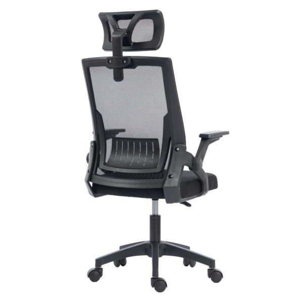 ΚΑΡΕΚΛΑ ΓΡΑΦΕΙΟΥ MATRON HM1226.01 ΜΑΥΡO PP & MESH ΥΦΑΣΜΑ 47x47x128Υεκ - Image 5