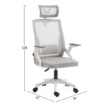 ΚΑΡΕΚΛΑ ΓΡΑΦΕΙΟΥ MATRON HM1226.02 ΛΕΥΚΟ PP--ΑΝΟΙΧΤΟ ΓΚΡΙ MESH 47x47x128Υεκ - Image 2