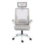 ΚΑΡΕΚΛΑ ΓΡΑΦΕΙΟΥ MATRON HM1226.02 ΛΕΥΚΟ PP--ΑΝΟΙΧΤΟ ΓΚΡΙ MESH 47x47x128Υεκ - Image 3