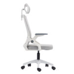 ΚΑΡΕΚΛΑ ΓΡΑΦΕΙΟΥ MATRON HM1226.02 ΛΕΥΚΟ PP--ΑΝΟΙΧΤΟ ΓΚΡΙ MESH 47x47x128Υεκ - Image 4