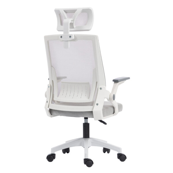 ΚΑΡΕΚΛΑ ΓΡΑΦΕΙΟΥ MATRON HM1226.02 ΛΕΥΚΟ PP--ΑΝΟΙΧΤΟ ΓΚΡΙ MESH 47x47x128Υεκ - Image 5