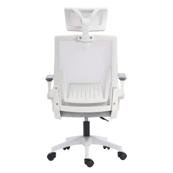 ΚΑΡΕΚΛΑ ΓΡΑΦΕΙΟΥ MATRON HM1226.02 ΛΕΥΚΟ PP--ΑΝΟΙΧΤΟ ΓΚΡΙ MESH 47x47x128Υεκ - Image 6