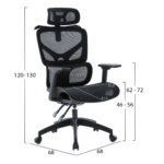 ΚΑΡΕΚΛΑ ΓΡΑΦΕΙΟΥ APEX HM1227.01 ΜΑΥΡO MESH & PP 68x68x120-130Υεκ - Image 2