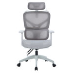 ΚΑΡΕΚΛΑ ΓΡΑΦΕΙΟΥ APEX HM1227.02 ΛΕΥΚΟ PP--ΑΝΟΙΧΤΟ ΓΚΡΙ MESH 68x68x120-130Υεκ - Image 3