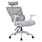 ΚΑΡΕΚΛΑ ΓΡΑΦΕΙΟΥ APEX HM1227.02 ΛΕΥΚΟ PP--ΑΝΟΙΧΤΟ ΓΚΡΙ MESH 68x68x120-130Υεκ - Image 5