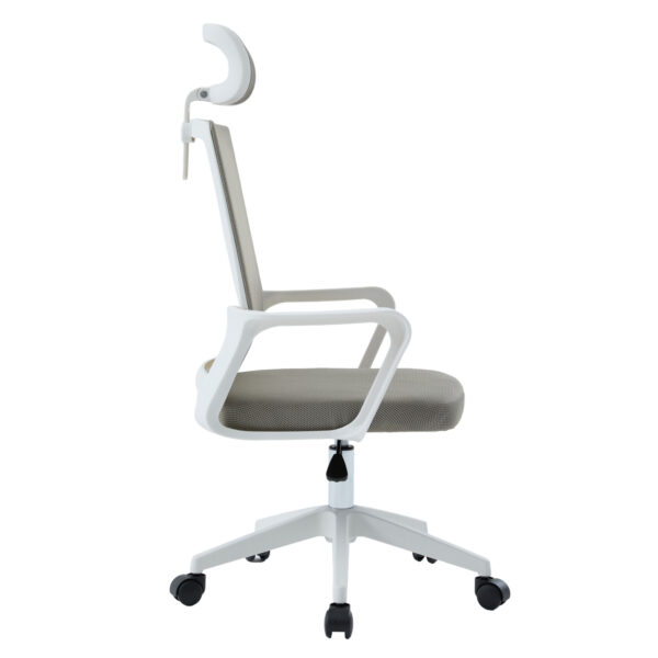 ΚΑΡΕΚΛΑ ΓΡΑΦΕΙΟΥ VELOCITY HM1229.02 ΛΕΥΚΟ PP--ΑΝΟΙΧΤΟ ΓΚΡΙ MESH 61x62x123Υεκ - Image 4