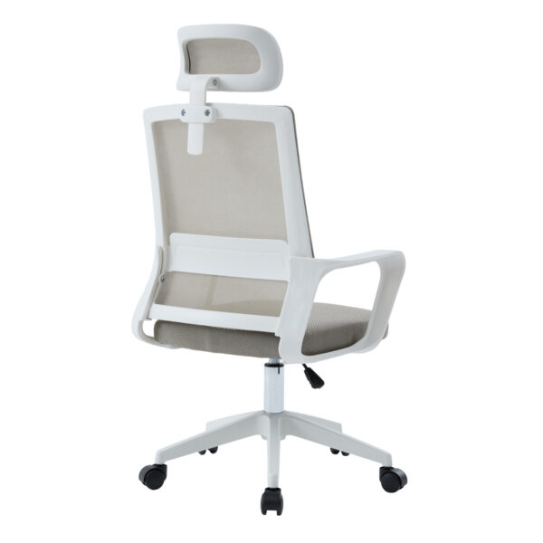 ΚΑΡΕΚΛΑ ΓΡΑΦΕΙΟΥ VELOCITY HM1229.02 ΛΕΥΚΟ PP--ΑΝΟΙΧΤΟ ΓΚΡΙ MESH 61x62x123Υεκ - Image 5