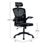 ΚΑΡΕΚΛΑ ΓΡΑΦΕΙΟΥ FLOATER HM1230.01 ΜΑΥΡO MESH & PP 62x62x106-116Υεκ - Image 2