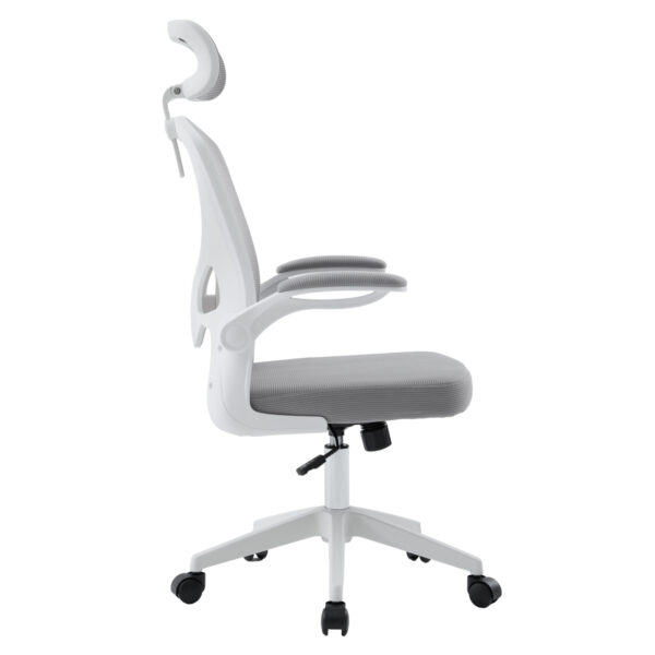 ΚΑΡΕΚΛΑ ΓΡΑΦΕΙΟΥ FLOATER HM1230.02 ΛΕΥΚΟ PP--ΑΝΟΙΧΤΟ ΓΚΡΙ MESH 62x62x106-116Υεκ - Image 4