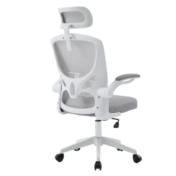 ΚΑΡΕΚΛΑ ΓΡΑΦΕΙΟΥ FLOATER HM1230.02 ΛΕΥΚΟ PP--ΑΝΟΙΧΤΟ ΓΚΡΙ MESH 62x62x106-116Υεκ - Image 5