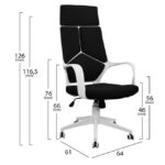 ΚΑΡΕΚΛΑ ΓΡΑΦΕΙΟΥ ANIVIA HM1054.01 ΜΑΥΡO & ΠΟΔΙ ΛΕΥΚΟ 64x61x126 εκ. - Image 2