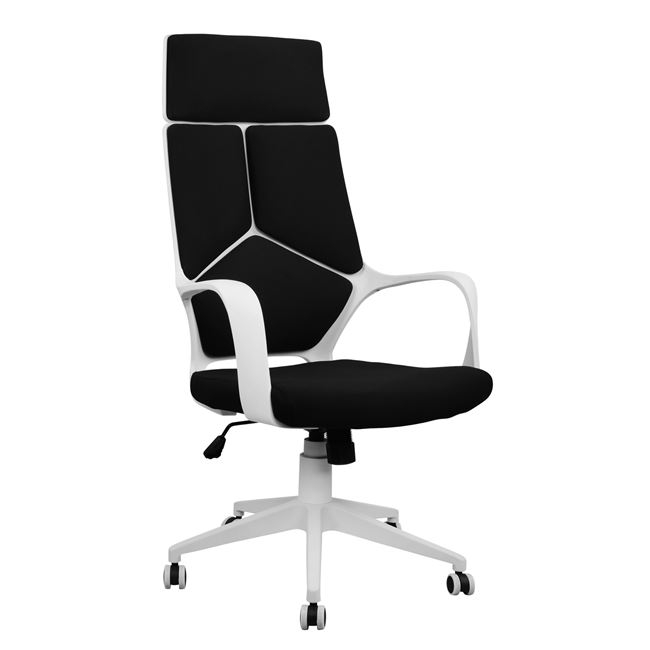 HM1054.01 ΚΑΡΕΚΛΑ ΓΡΑΦΕΙΟΥ ANIVIA HM1054.01 ΜΑΥΡO & ΠΟΔΙ ΛΕΥΚΟ 64x61x126 εκ. - Image 1