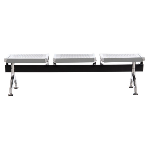 ΚΑΘΙΣΜΑ ΑΝΑΜΟΝΗΣ ΑΝΑΜΟΝΗΣ Τ.ΑΕΡΟΔΡΟΜΙΟΥ 3ΘΕΣΙΟ AVIATOR HM18404 ΜΕΤΑΛΛΟ MESH ΓΚΡΙ 148x50x40Υεκ - Image 3