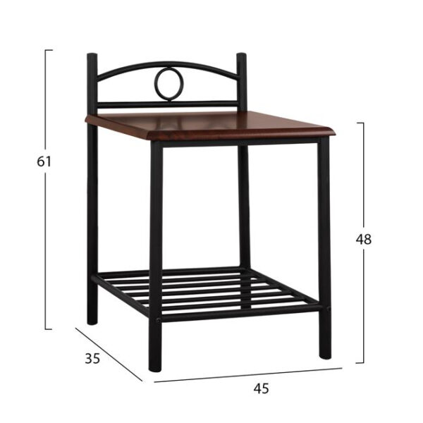 ΚΟΜΟΔΙΝΟ REVEN HM387 ΑΠΟ ΜΕΤΑΛΛΟ ΚΑΙ ΞΥΛΟ 45x35x48-61Y εκ. - Image 2