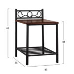 ΚΟΜΟΔΙΝΟ SUZIE HM388 ΑΠΟ ΜΕΤΑΛΛΟ ΚΑΙ ΞΥΛΟ 45x35x48-61Y εκ. - Image 2