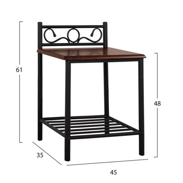 ΚΟΜΟΔΙΝΟ SUZIE HM388 ΑΠΟ ΜΕΤΑΛΛΟ ΚΑΙ ΞΥΛΟ 45x35x48-61Y εκ. - Image 2