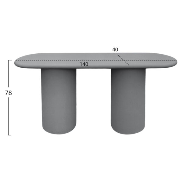 ΚΟΝΣΟΛΑ KENJI HM6584.01 FIBER CEMENT ΣΕ ΓΚΡΙ--140x40x78Υεκ. - Image 2
