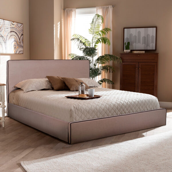 ΚΡΕΒΑΤΙ ALLIE HM584.02 160x200 εκ. ΜΕ ΑΠΟΘΗΚΕΥΤΙΚΟ ΧΩΡΟ ΜΠΕΖ ΥΦΑΣΜΑ - Image 2