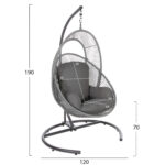 ΚΡΕΜΑΣΤΗ ΦΩΛΙΑ RULER HM6083.02 ΚΑΠΟΥΤΣΙΝΟ ΜΕΤΑΛ.- P.E.RATTAN-ΜΑΞΙΛΑΡΙ 120x110x190Υ - Image 2