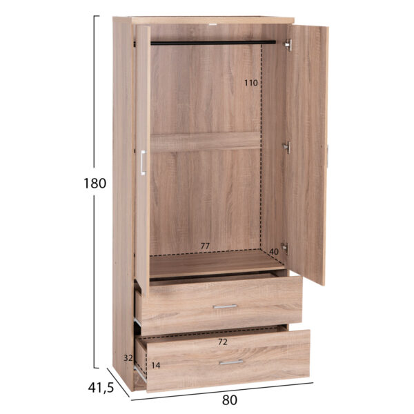 ΝΤΟΥΛΑΠΑ 2ΦΥΛΛΗ ME 2 ΣΥΡΤΑΡΙΑ REINA HM338.02 SONAMA 80x41.5x180Υεκ. - Image 2