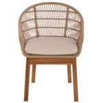 ΠΟΛΥΘΡΟΝΑ AMORA HM9567 TEAK ΠΟΔΙΑ ΣΚΕΛΕΤΟΣ ΑΛΟΥΜΙΝΙΟΥ & POLYRATTAN 64x60x87Yεκ. - Image 3