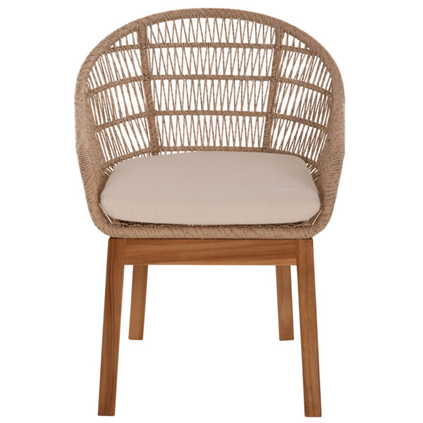 ΠΟΛΥΘΡΟΝΑ AMORA HM9567 TEAK ΠΟΔΙΑ ΣΚΕΛΕΤΟΣ ΑΛΟΥΜΙΝΙΟΥ & POLYRATTAN 64x60x87Yεκ. - Image 3