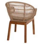 ΠΟΛΥΘΡΟΝΑ AMORA HM9567 TEAK ΠΟΔΙΑ ΣΚΕΛΕΤΟΣ ΑΛΟΥΜΙΝΙΟΥ & POLYRATTAN 64x60x87Yεκ. - Image 5