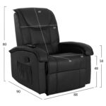 ΠΟΛΥΘΡΟΝΑ RELAX ΜΕ ΜΗΧΑΝΙΣΜΟ MASSAGE ROCCA HM0026.01 PU ΜΑΥΡΟ 88x90x80 εκ. - Image 2