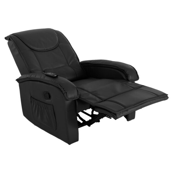 ΠΟΛΥΘΡΟΝΑ RELAX ΜΕ ΜΗΧΑΝΙΣΜΟ MASSAGE ROCCA HM0026.01 PU ΜΑΥΡΟ 88x90x80 εκ. - Image 3