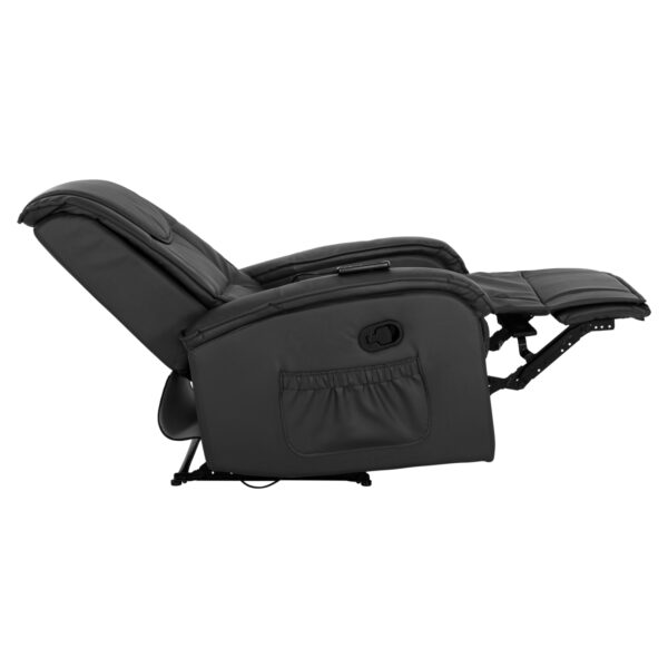ΠΟΛΥΘΡΟΝΑ RELAX ΜΕ ΜΗΧΑΝΙΣΜΟ MASSAGE ROCCA HM0026.01 PU ΜΑΥΡΟ 88x90x80 εκ. - Image 5