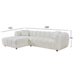 ΣΕΤ ΚΑΝΑΠΕΣ ΓΩΝΙΑ (ΑΡΙΣΤΕΡΗ)-ΠΟΛΥΘΡΟΝΑ LOUNGE LYKKE HM10820.02L ΕΚΡΟΥ ΥΦΑΣΜΑ - Image 2