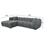 ΣΕΤ ΚΑΝΑΠΕΣ ΓΩΝΙΑ (ΑΡΙΣΤΕΡΗ)-ΠΟΛΥΘΡΟΝΑ LOUNGE LYKKE HM10820.01L ΓΚΡΙ ΥΦΑΣΜΑ - Image 2