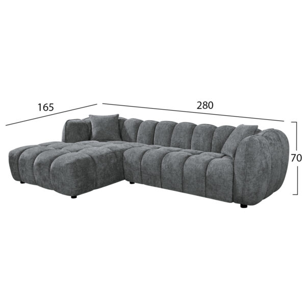 ΣΕΤ ΚΑΝΑΠΕΣ ΓΩΝΙΑ (ΑΡΙΣΤΕΡΗ)-ΠΟΛΥΘΡΟΝΑ LOUNGE LYKKE HM10820.01L ΓΚΡΙ ΥΦΑΣΜΑ - Image 2