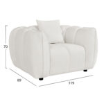 ΣΕΤ ΚΑΝΑΠΕΣ ΓΩΝΙΑ (ΑΡΙΣΤΕΡΗ)-ΠΟΛΥΘΡΟΝΑ LOUNGE LYKKE HM10820.02L ΕΚΡΟΥ ΥΦΑΣΜΑ - Image 3