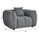 ΣΕΤ ΚΑΝΑΠΕΣ ΓΩΝΙΑ (ΑΡΙΣΤΕΡΗ)-ΠΟΛΥΘΡΟΝΑ LOUNGE LYKKE HM10820.01L ΓΚΡΙ ΥΦΑΣΜΑ - Image 3