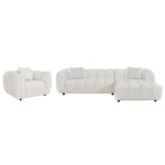 ΣΕΤ ΚΑΝΑΠΕΣ ΓΩΝΙΑ (ΔΕΞΙΑ)-ΠΟΛΥΘΡΟΝΑ LOUNGE LYKKE HM10820.02R ΕΚΡΟΥ ΥΦΑΣΜΑ