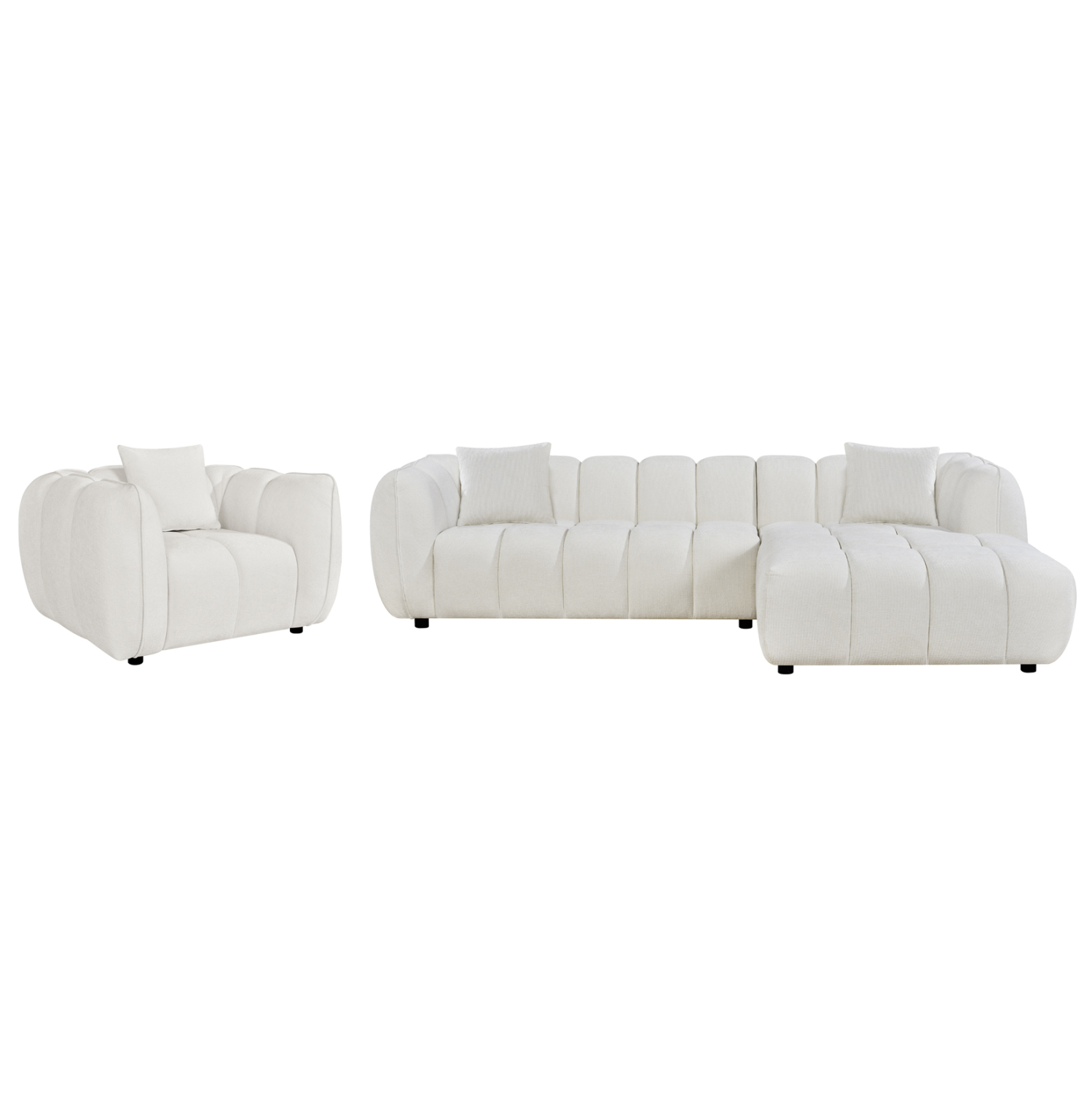 HM10820.02R ΣΕΤ ΚΑΝΑΠΕΣ ΓΩΝΙΑ (ΔΕΞΙΑ)-ΠΟΛΥΘΡΟΝΑ LOUNGE LYKKE HM10820.02R ΕΚΡΟΥ ΥΦΑΣΜΑ - Image 1