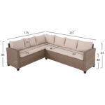 ΣΕΤ ΣΑΛΟΝΙ ΓΩΝΙΑ & ΤΡΑΠΕΖΙ CARSON HM6078.02 ΜΟΚΑ ΣΥΝΘ.RATTAN-ΜΑΞΙΛΑΡΙΑ - Image 2