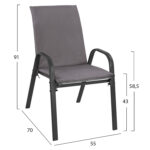 ΣΕΤ ΤΡΑΠΕΖΑΡΙΑΣ 5ΤΜΧ HM10568.01 ΚΑΡΕΚΛΕΣ ΜΕ ΜΑΞΙΛΑΡΙ & ΤΡΑΠΕΖΙ 120X70 - ΓΚΡΙ - Image 3