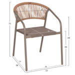 ΣΕΤ ΤΡΑΠΕΖΑΡΙΑΣ 5ΤΜΧ ADAM HM10727.04 ΚΑΡΕΚΛΕΣ ΜΕΤΑΛΛΙΚΕΣ & ΤΡΑΠΕΖΙ 110x60εκ ΣΑΜΠΑΝΙ - Image 3