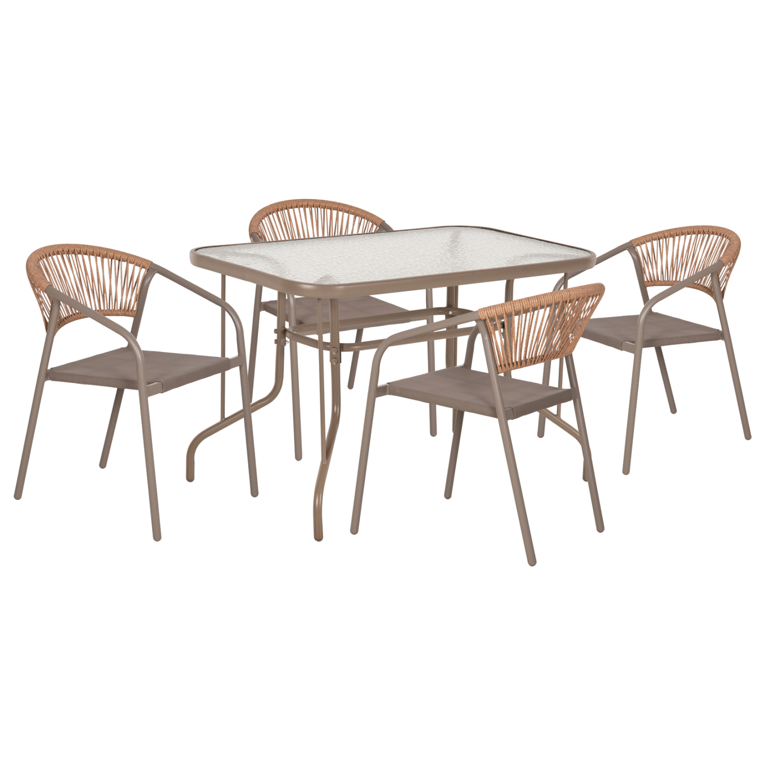 HM10727.04 ΣΕΤ ΤΡΑΠΕΖΑΡΙΑΣ 5ΤΜΧ ADAM HM10727.04 ΚΑΡΕΚΛΕΣ ΜΕΤΑΛΛΙΚΕΣ & ΤΡΑΠΕΖΙ 110x60εκ ΣΑΜΠΑΝΙ - Image 1