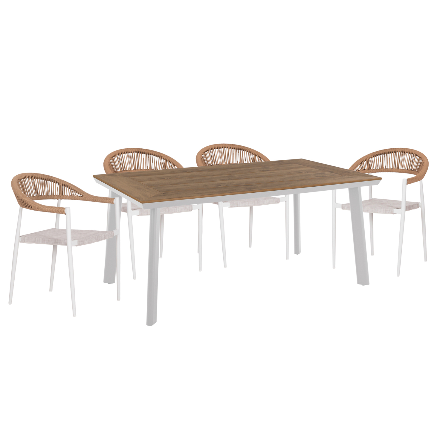 HM10823.01 ΣΕΤ ΤΡΑΠΕΖΑΡΙΑΣ 5ΤΜΧ BERG HM10823.01 ΑΛΟΥΜΙΝΙΟ-POLYWOOD-TEXTILENE---ΛΕΥΚΟ - Image 1