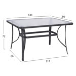 ΣΕΤ ΤΡΑΠΕΖΑΡΙΑΣ 5ΤΜΧ BRUNO HM10860.01 ΚΑΡΕΚΛΕΣ ΜΕΤΑΛΛΙΚΕΣ & ΤΡΑΠΕΖΙ 140x80εκ ΓΚΡΙ - Image 2