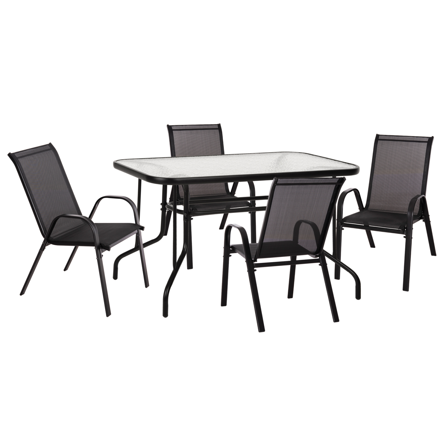 HM10896.03 ΣΕΤ ΤΡΑΠΕΖΑΡΙΑΣ 5ΤΜΧ ADAM HM10896.03 ΤΡΑΠΕΖΙ 120x70εκ & 4 ΠΟΛΥΘΡΟΝΕΣ--ΜΑΥΡΟ - Image 1